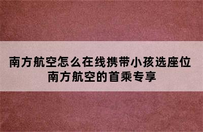 南方航空怎么在线携带小孩选座位 南方航空的首乘专享